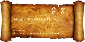 Heigl Krisztián névjegykártya